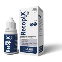 Innovet Retopix OTO Gocce Auricolari ad Azione lenitiva, igienizzante e ceruminolitica per Cani e Gatti, Calma l' Arrossamento e previene Cattivo Odore - Confezione con flacone contagocce 15 ml