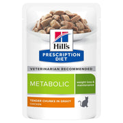 Prescription Diet Metabolic - Bocconcini in salsa per gatti, 2 Confezioni da 12 bustine x 85 g